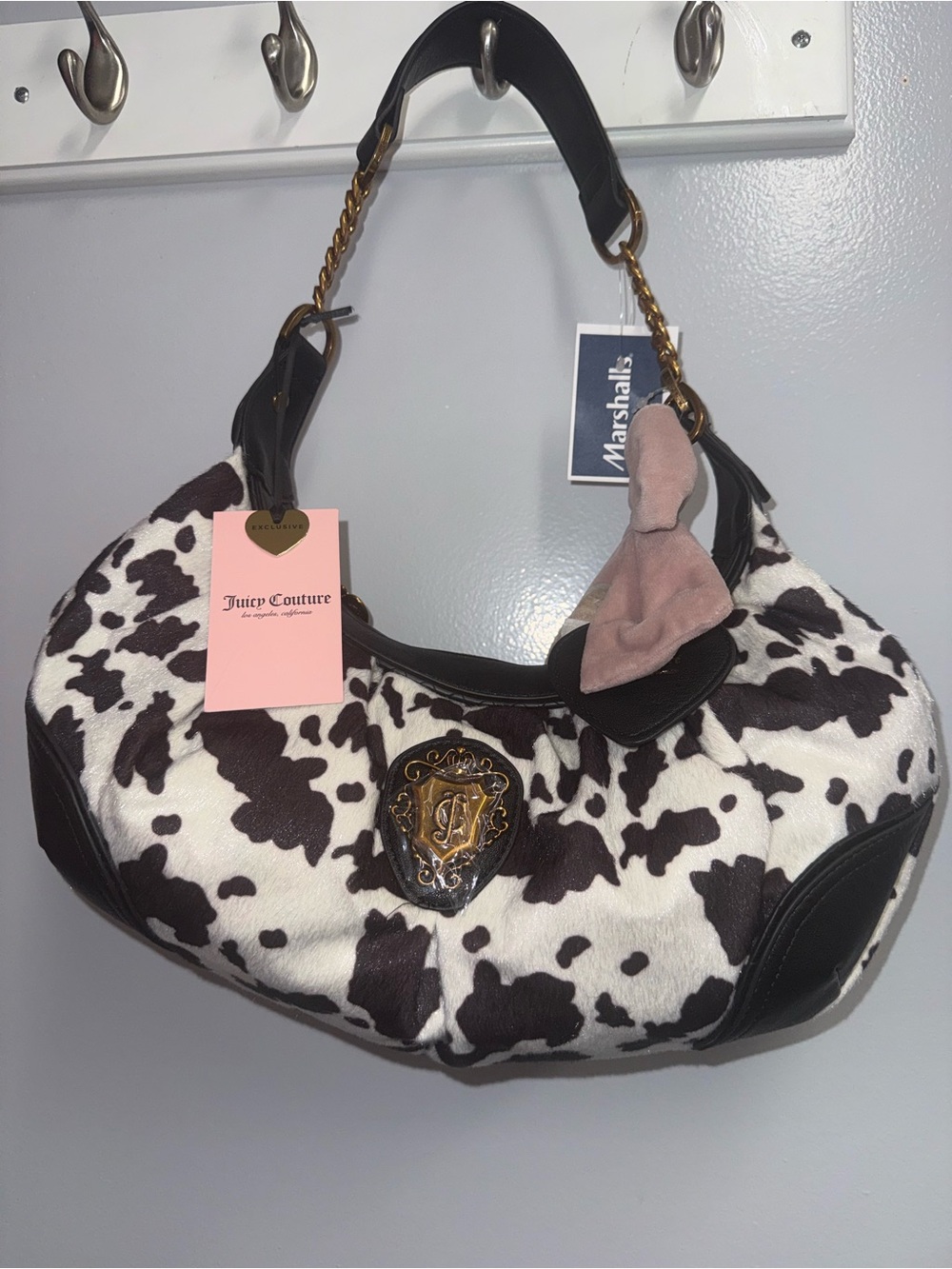 Juicy Couture Juicy Romance  Cow Hobo/Coho in the color Liquorice